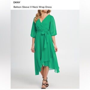 DKNY Vibrant Green High Low Dress